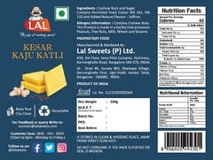 Lal Sweets Kesar Kaju Katli Pack of 2