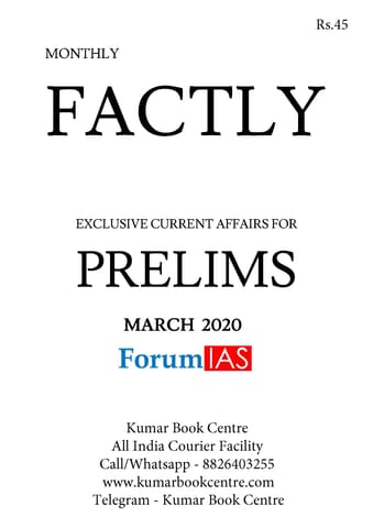 Forum IAS Factly/EPIC Monthly Current Affairs - March 2020 - [PRINTED]