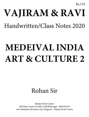 Vajiram & Ravi General Studies GS Handwritten/Class Notes 2020 - Medieval India, Art & Culture 2