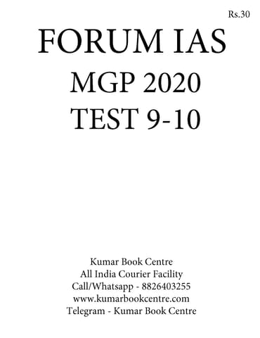 (Set) Forum IAS Mains Test Series MGP 2020 - Test 9 to 10 - [PRINTED]