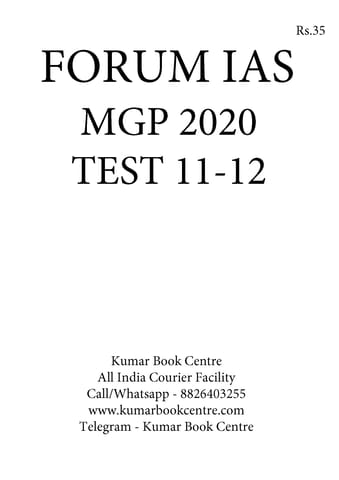 (Set) Forum IAS Mains Test Series MGP 2020 - Test 11 to 12 - [PRINTED]
