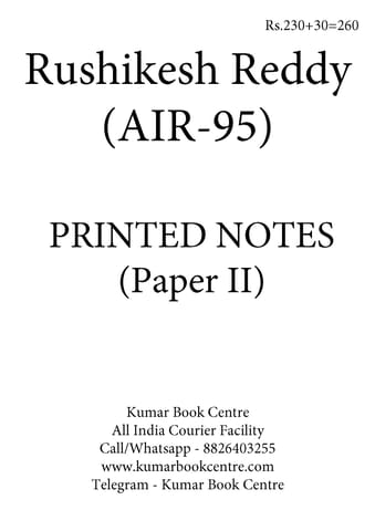 General Studies GS Printed Notes (Paper 2) - Rushikesh Reddy - [PRINTED]