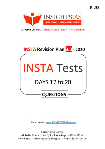 Insights on India 75 Days Revision Plan 3.0 - Day 17 to 20 - [PRINTED]