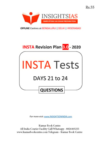 Insights on India 75 Days Revision Plan 3.0 - Day 21 to 24 - [PRINTED]