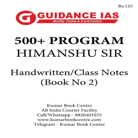 Geography Optional 500+ Program Handwritten/Class Notes - Book No 2 - Himanshu Sir - Guidance IAS - [PRINTED]
