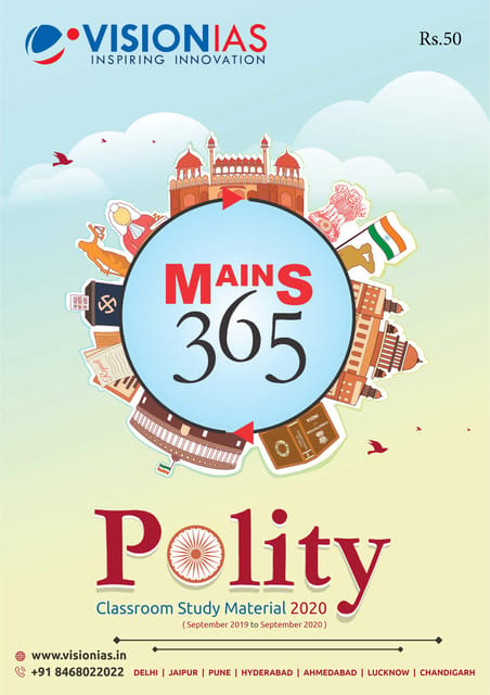 Vision IAS Mains 365 2020 - Polity - [PRINTED]