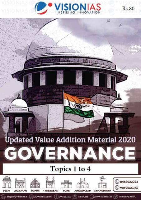 Vision IAS Updated Value Addition Material 2020 - Governance (Topics 1 to 4) - [PRINTED]
