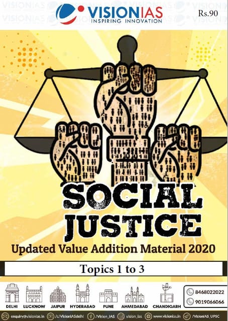 Vision IAS Updated Value Addition Material 2020 - Social Justice (Topics 1 to 3) - [PRINTED]