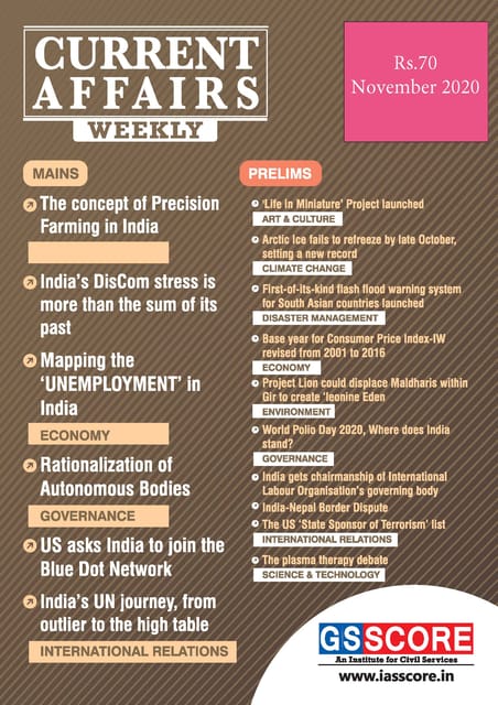 GS Score Monthly Current Affairs - November 2020 - [PRINTED]