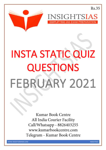 Insights on India Static Quiz - February 2021 - [PRINTED]