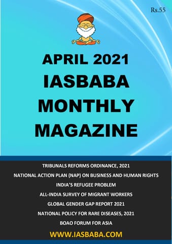 IAS Baba Monthly Current Affairs - April 2021 - [B/W PRINTOUT]