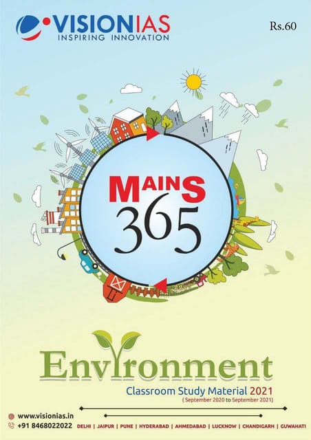 Vision IAS Mains 365 2021 - Environment - [B/W PRINTOUT]