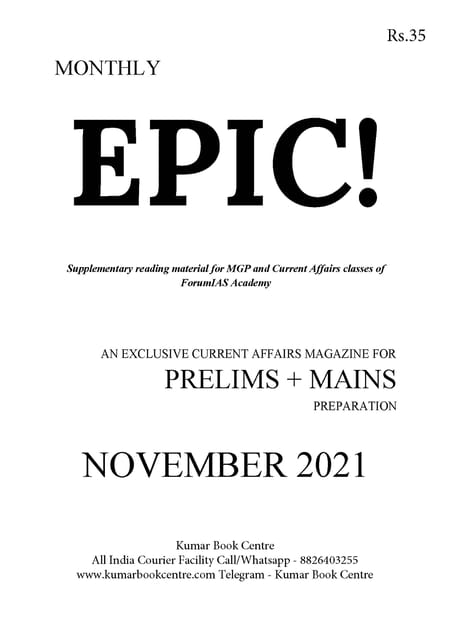 Forum IAS Factly/EPIC Monthly Current Affairs - November 2021 - [B/W PRINTOUT]