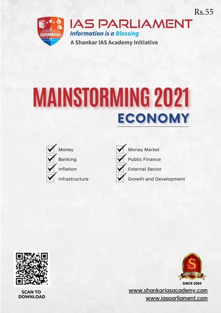 Shankar IAS Mainstorming 2021 - Economy - [B/W PRINTOUT]