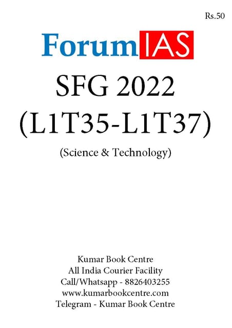 (Set) Forum IAS SFG Test 2022 - Level 1 Test 35 to 37 (Science & Technology) - [B/W PRINTOUT]
