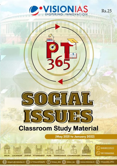 Vision IAS PT 365 2022 - Social Issues - [B/W PRINTOUT]