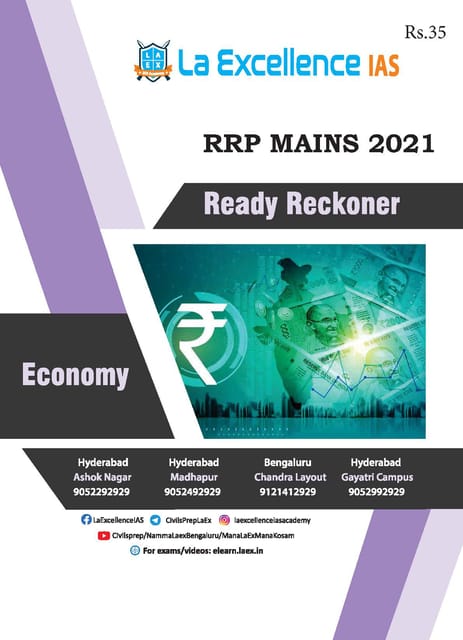La Excellence Ready Reckoner RRP Mains 2021 - Economy - [B/W PRINTOUT]