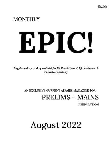 August 2022 - Forum IAS Factly/EPIC Monthly Current Affairs - [B/W PRINTOUT]