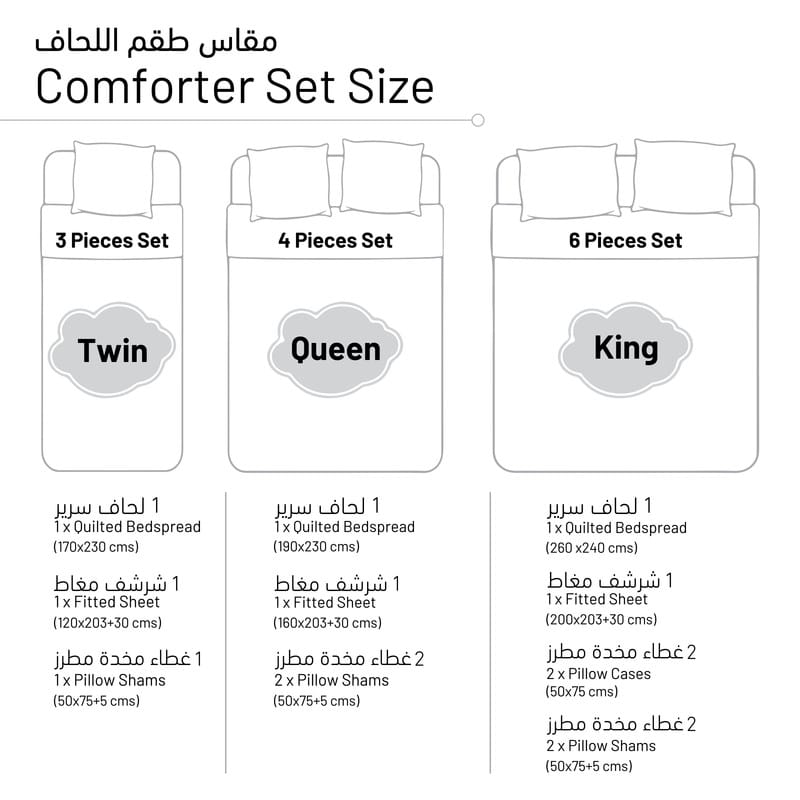Compressed Comforter Set 3-Piece Twin Lilac / Silver