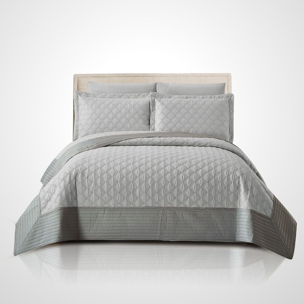 Compressed Comforter Set 3-Piece Twin Dark Grey / Silver