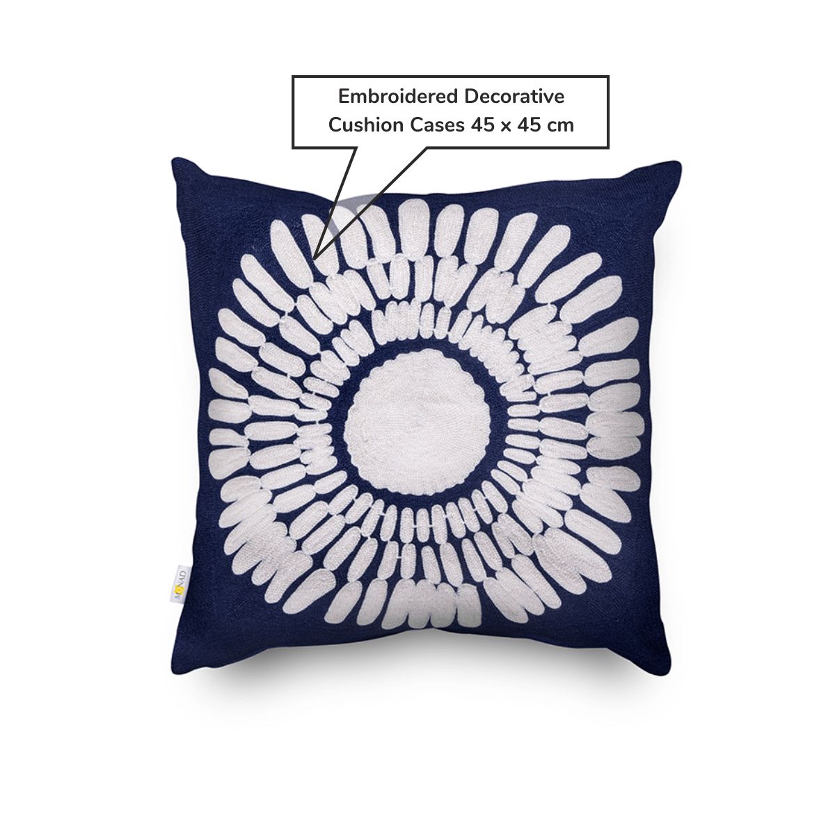 Blue Hodeco Embroidered Cushion Cover