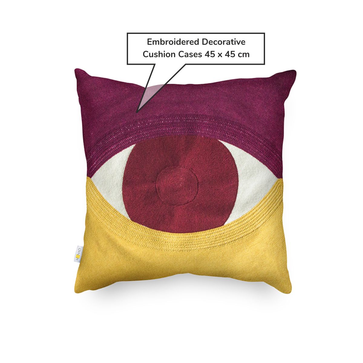 Hesiod Eye Embroidered Cushion Cover
