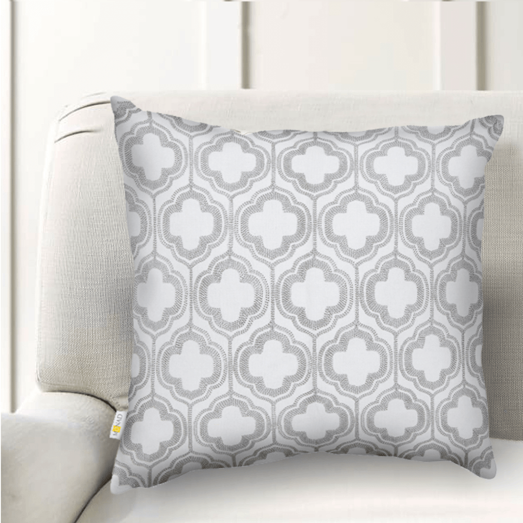 Grey Morrocan Print Cushion Cover