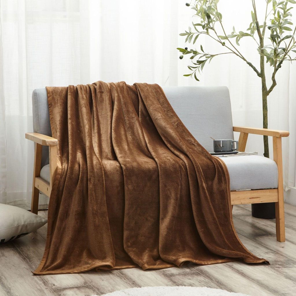 Soft Flannel Fleece Blanket King Cocoa