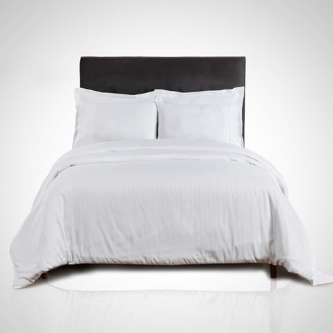 300 Thread Count 100% Natural Cotton Solid Duvet Set 4-Piece Twin White