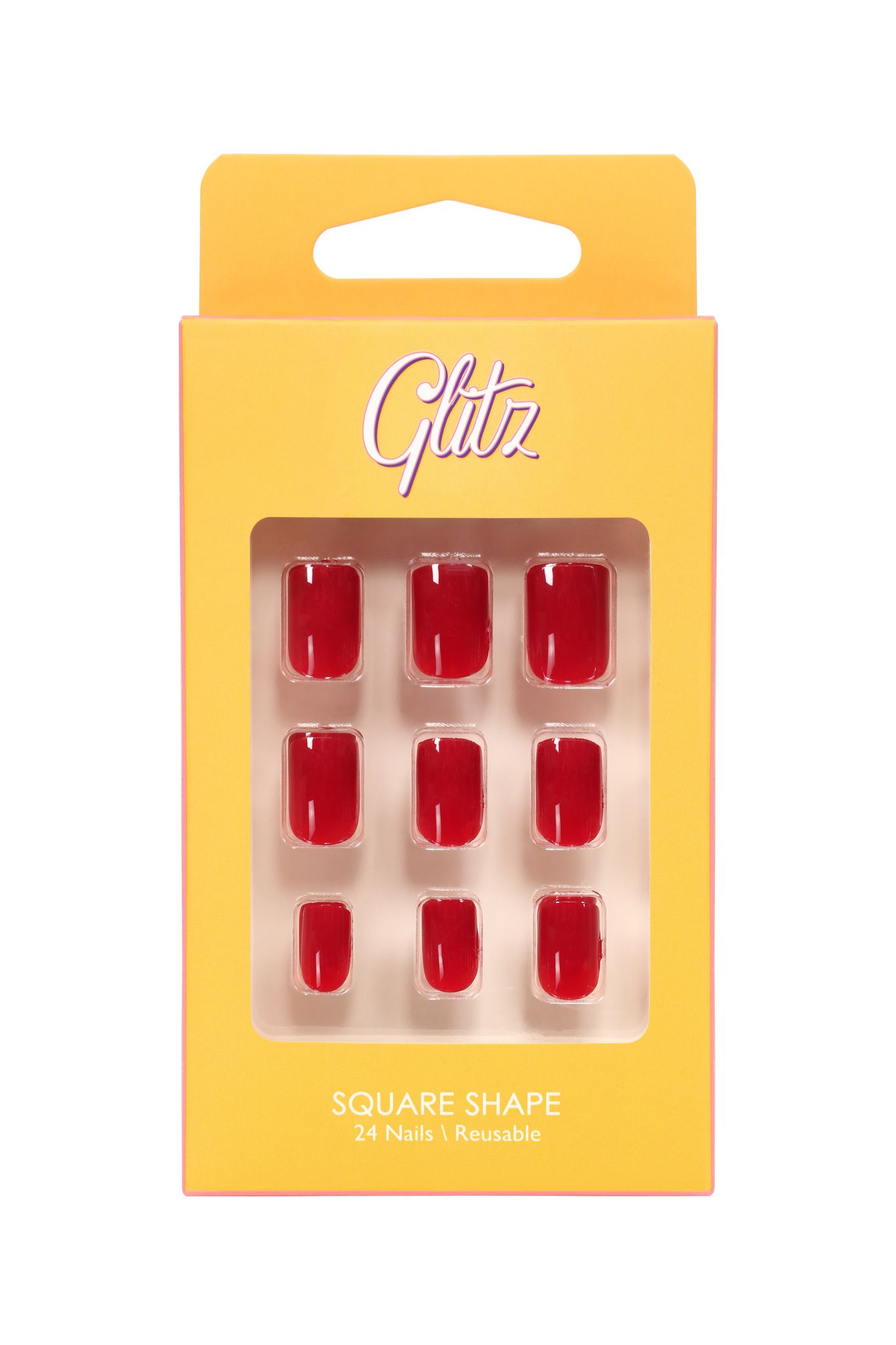 Press-On Nails Square Red #1