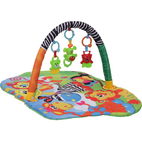 baby playing mat w/ bar & plastic toys