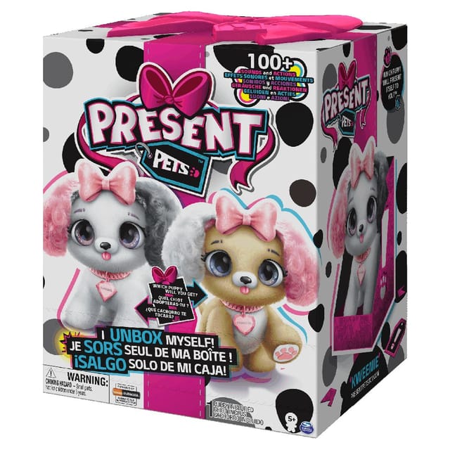 present pet fancy puppy interactive plush pet toy assortment