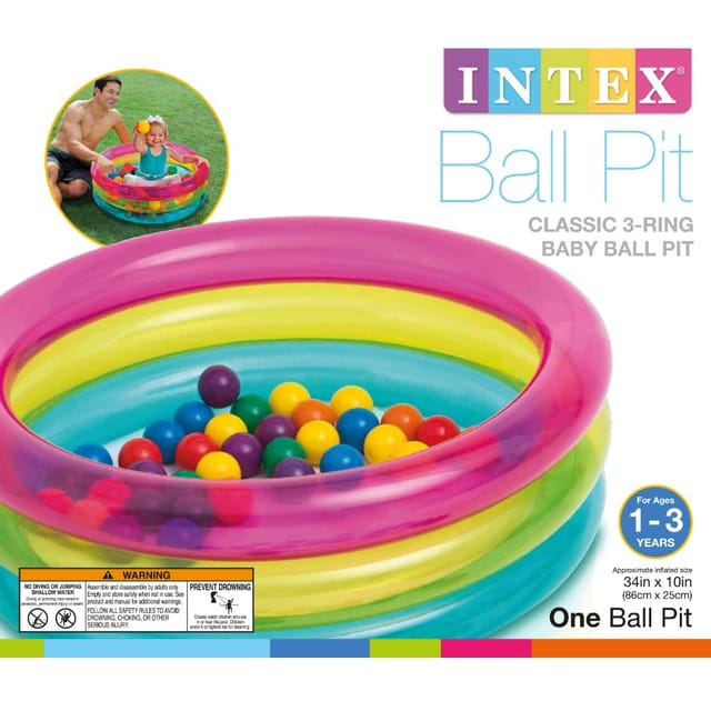 INTEX CLASSIC 3-RING BABY BALL PIT, Ages 1-3 42148674