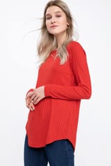 Woman Long Sleeve Knitted Tunic