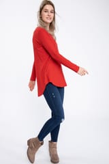 Woman Long Sleeve Knitted Tunic