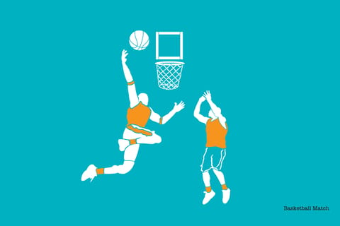 Stencil - Basketball Match - 16.53 inches x 11.69 inches