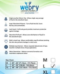 Wedry Adult Diapers Large