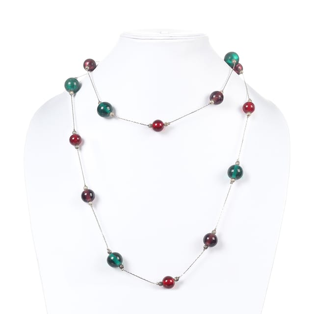 DCA Rhodium Plated Glass, Steel Necklace (DC4175NK)