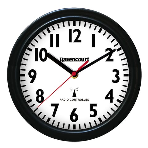 46cm Black Radio Controlled Wall Clock