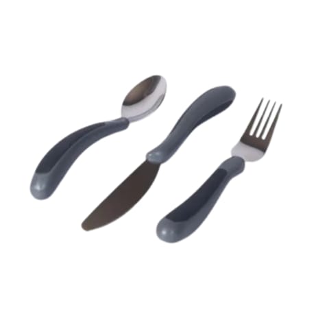 Kura Care Adult Cutlery - Black & Grey