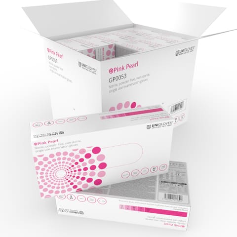 Unigloves Pink Nitrile Examination Gloves - Per Case