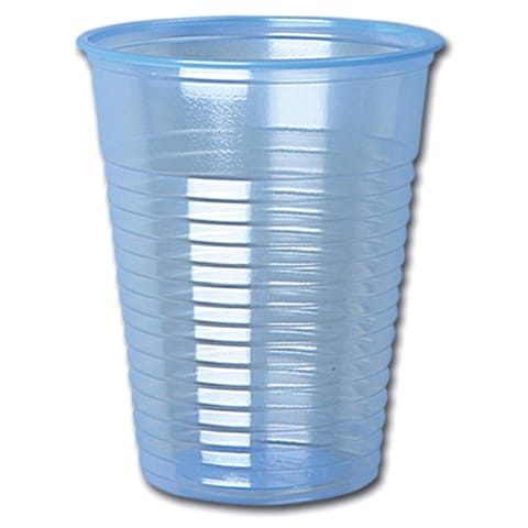 Water Cups Plastic Non Vending for Cold Drinks 7oz 207ml Clear Blue [Pack 1000]
