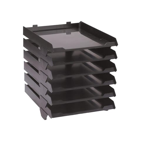 Avery Paperstack Letter Tray Self-stacking A4 W250xD320xH300mm Black Ref 5336BLK [Pack 6]