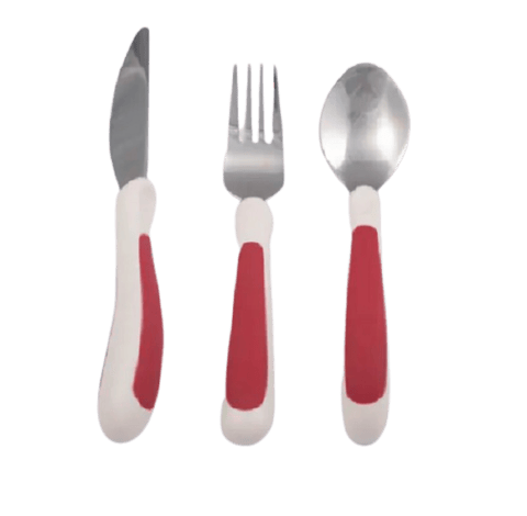 Kura Care Adult Cutlery - Red & White