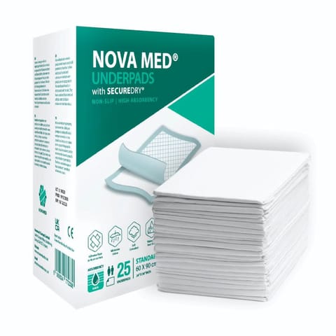 Novamed Incontinence Disposable Bed Pads.1 Bag of 25 Pads