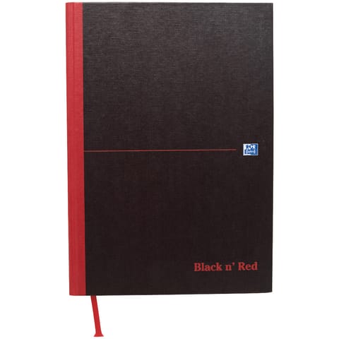 Black n Red Book Casebound 90gsm Double Cash 192pp A4 Ref 100080514 [Pack 5]
