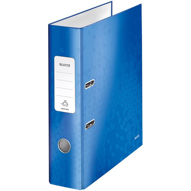 Leitz WOW Lever Arch File 80mm Spine for 600 Sheets A4 Blue Ref 10050036 [Pack 10]
