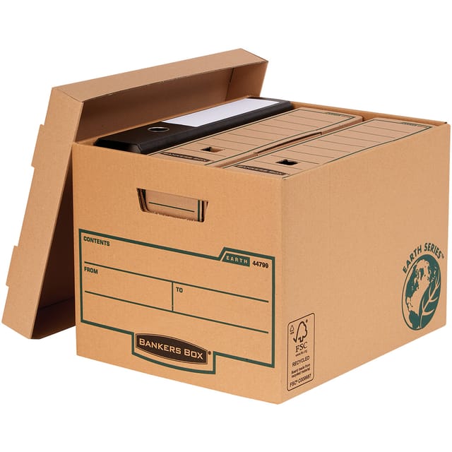 Bankers Box by Fellowes FSC Earth Series Standard Storage Box Heavy-duty Brown Ref 4479901 [Pack 10]