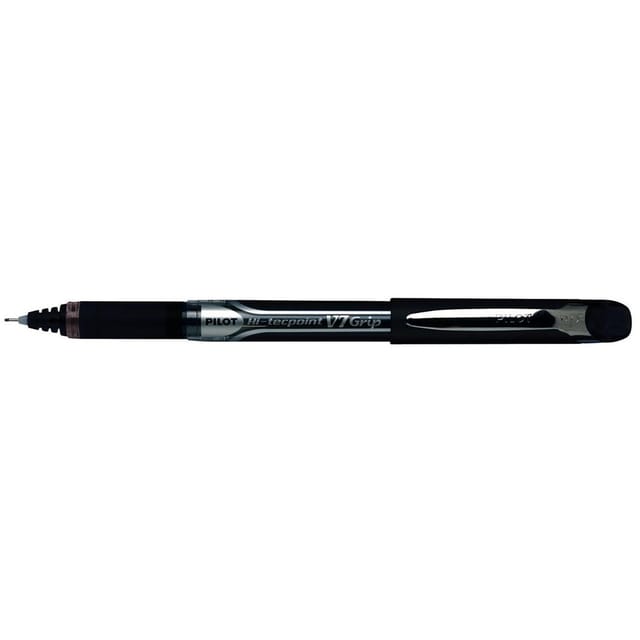 Pilot V7 Hi-Tecpoint Rollerball Pen Rubber Grip Fine 0.7mm Tip 0.5mm Line Black Ref BXGPNV701 [Pack 12]