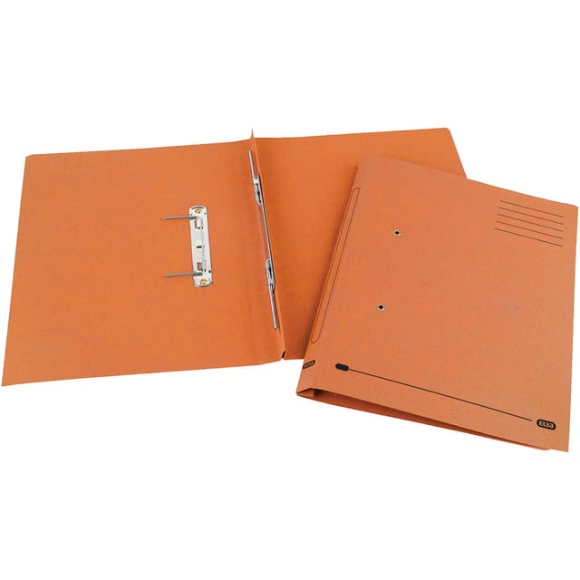 Elba Spirosort Transfer Spring File Recycled Mediumweight 285gsm Foolscap Orange Ref 100090161 [Pack 25]